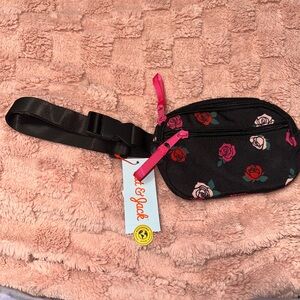 Cat & Jack Black Belt Bag with Pink Accents